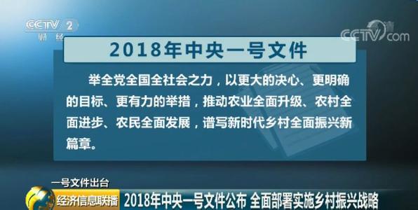 2018年中央一號文件:中共中央國務院關于實施鄉(xiāng)村振興戰(zhàn)略的意見